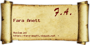 Fara Anett névjegykártya